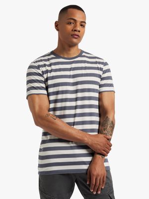 Men's Markham Horizontal Stripe Grey/Milk T-Shirt