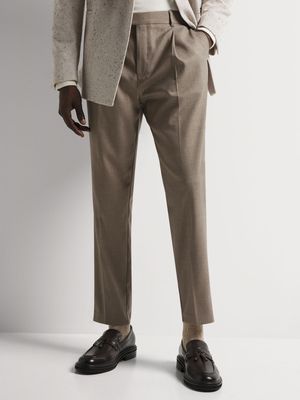Men's Markham Smart Slim Tapered Flannel Natural Trouser