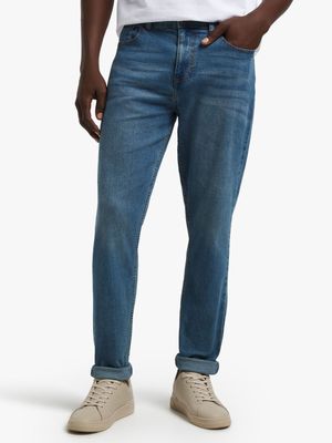 Men's Blue Straight Leg Jeans
