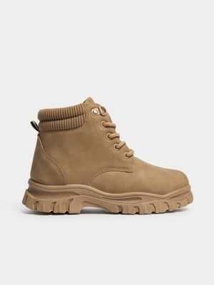 Jet Older Boys Taupe Utility Boot