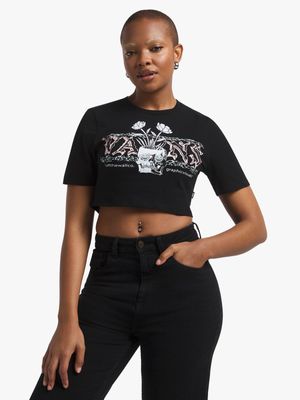 Vans Women's Graphic Black Cropped T-shirt
