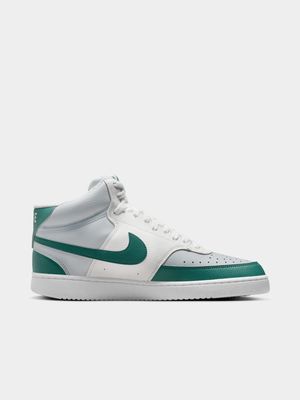 Mens Nike Court Vision Next Nature White/Green Mid Sneakers