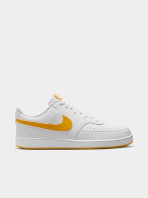 Mens Nike Court Vision Next Nature White/Yellow Low Sneakers