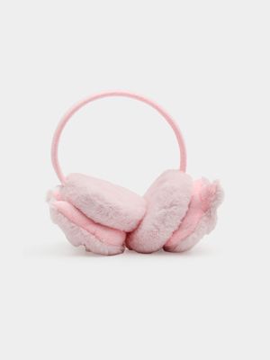 Girl's Pink Fluffy Kitty Ear Muffs