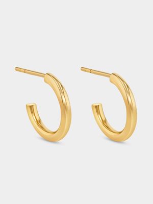 Gold Plated Sterling Silver Open Hoop Earrings