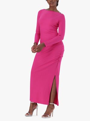 Women's Steve Madden Pink Ariella Boatneck Maxi Dress