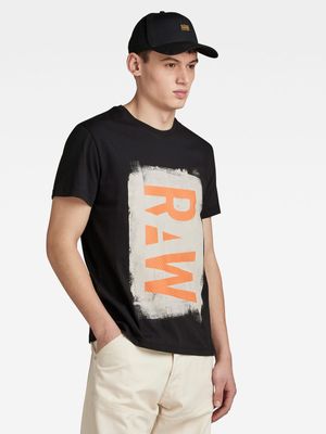G-Star Men's Painted Raw Dark Black Graphic T-Shirt