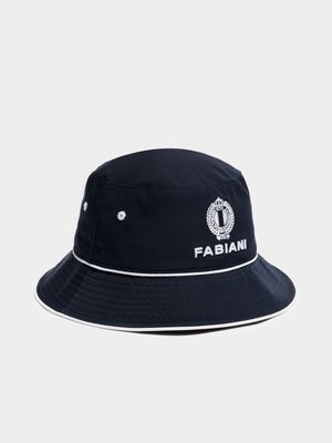 Fabiani Men's Contrast Crest Navy Bucket Hat