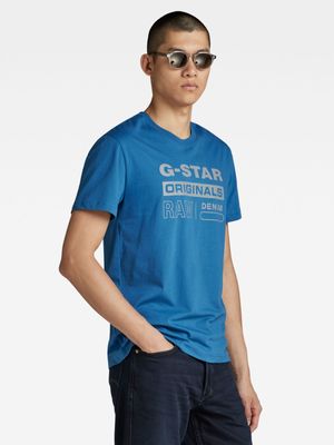 G-Star Men's Reflective Originals Graphic Blue T-Shirt