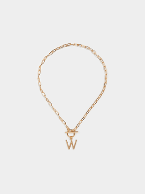 Women's Gold W Letter Twisted Necklace