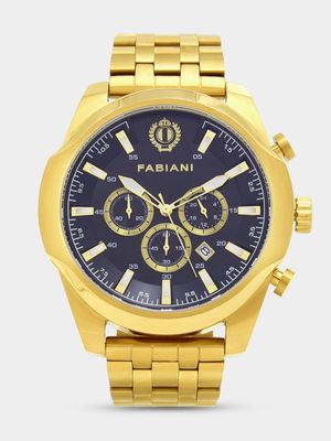 Fabiani Men's Chronograph Bracelet Gold/Black Watch