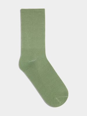 Men's Light Green Basic Ribbed Socks
