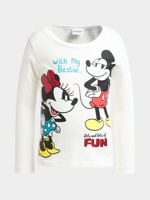 Jet Younger Girls White  Minnie & Mickey T-Shirt