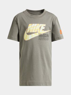 Nike Kids Unisesx Futura Micro Text Grey T-Shirt