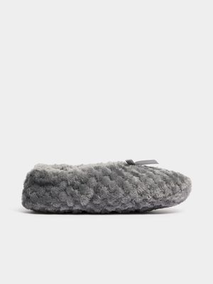 Jet Women's Charcoal Grey Fluffy Waffle Slippers