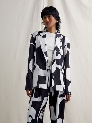 Women's Canvas Printed Suit Blazer