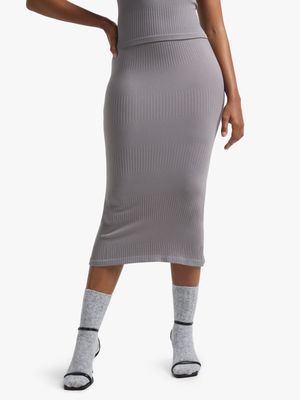 Women's Grey Co-Ord Seamless Skirt