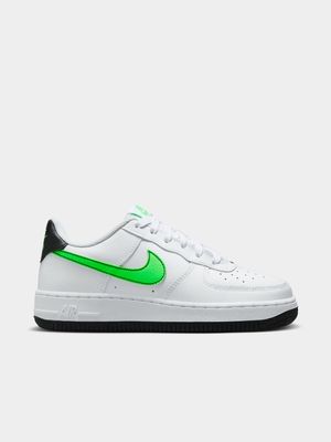 Nike Junior Air Force 1 White/Green/Black Sneaker