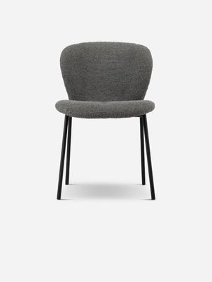 Lotus Dining Chair Boucle Charcoal