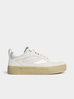Men's Relay Jeans Leather Suede White Court Sneaker
