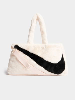 Nike Women's NSW Faux Fur Pink Tote Bag