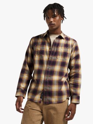 Vans Men's Check Bailey Long Sleeve Woven Brown Shirt