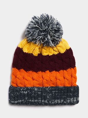 Jet Younger Boys Multicolour Cable Knit Beanie