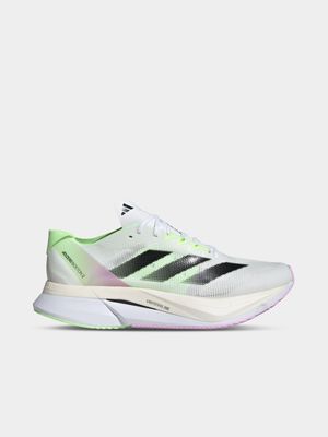 Mens adidas Adizero Boston 12 White/Black/Green Running Shoes