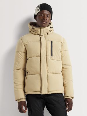 Men's Relay Jeans Hooded Stone Puffer