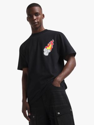 Redbat Men's Black Relaxed T-Shirt