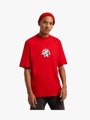 Men's Red On Fire Graphic Top