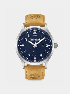 Timberland Trumbull Stainless Steel Navy Dial Tan Leather Watch