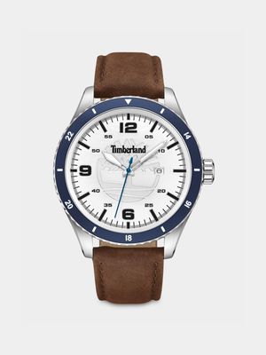 Timberland Ashmont Stainless Steel White Dial Brown Leather Watch