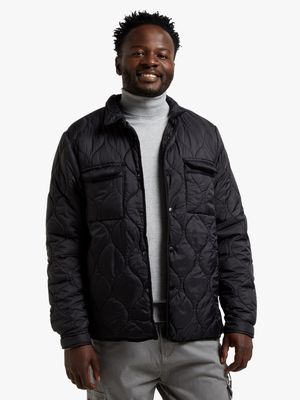 Jet Mens Black Padded Onion Quilted Jacket
