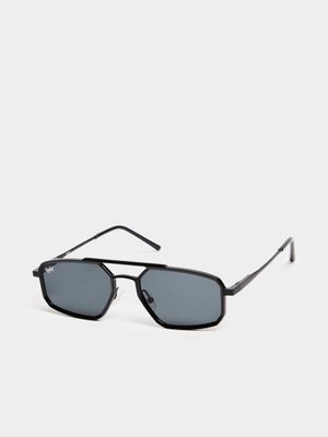 Redbat Unisex Metal Frame Black Sunglasses