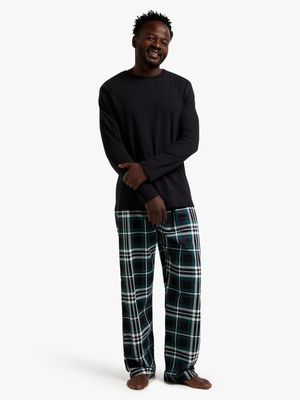 Jet Mens Black/Green Flannel Pyjama Set