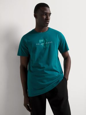 Men's Relay Jeans Slim Fit  Lock Up Graphic Teal T-Shirt