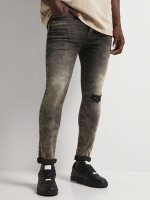 Men's Relay Jeans Super Skinny Rip And Repair Greaser Jean