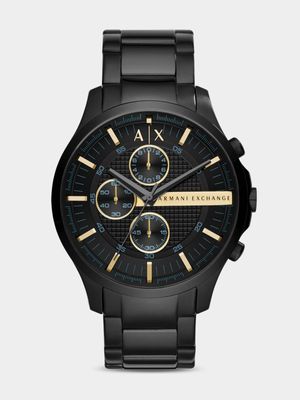 Armani Exchange Black Plated Stainless Steel Chronograph Bracelet Watch