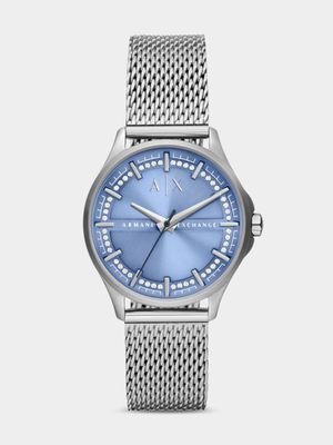 Armani Exchange Blue Dial Stainless Steel Mesh Watch