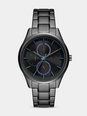 Armani Exchange Black Plated Stainless Steel Multi Dial Bracelet Watch
