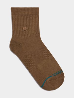 Stance Unisex Icon Quarter Brown Socks