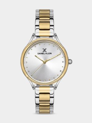 Daniel Klein Gold Plated Two-Tone Stainless Steel Bracelet Watch