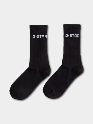 G-Star Men's Sport 2 Pack Black Socks
