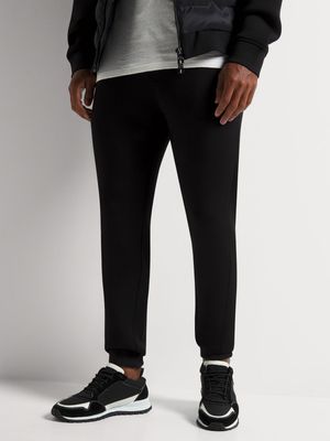 Fabiani Men's Gloss Quilted Black Co-ord Sweatpants