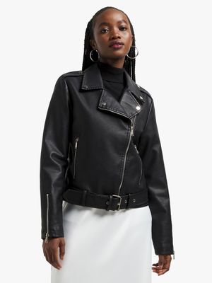 Women's Black Biker Jacket