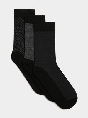 Men's Markham 3 Pack Zig Zag Black/Grey Socks