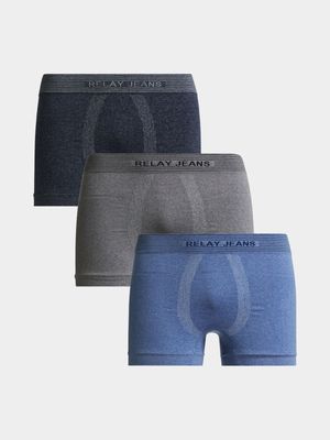 Men's Relay Jeans 3 Pack Blue Melange Boxers