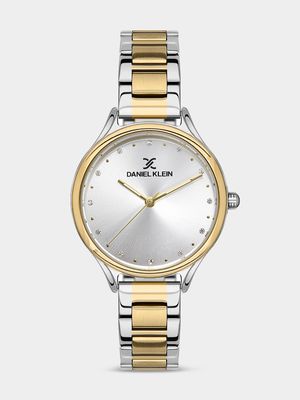 Daniel Klein Gold Plated Two-Tone Stainless Steel Bracelet Watch