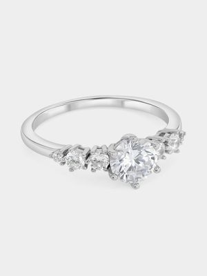 Sterling Silver Cubic Zirconia Multi-Stone Ring
